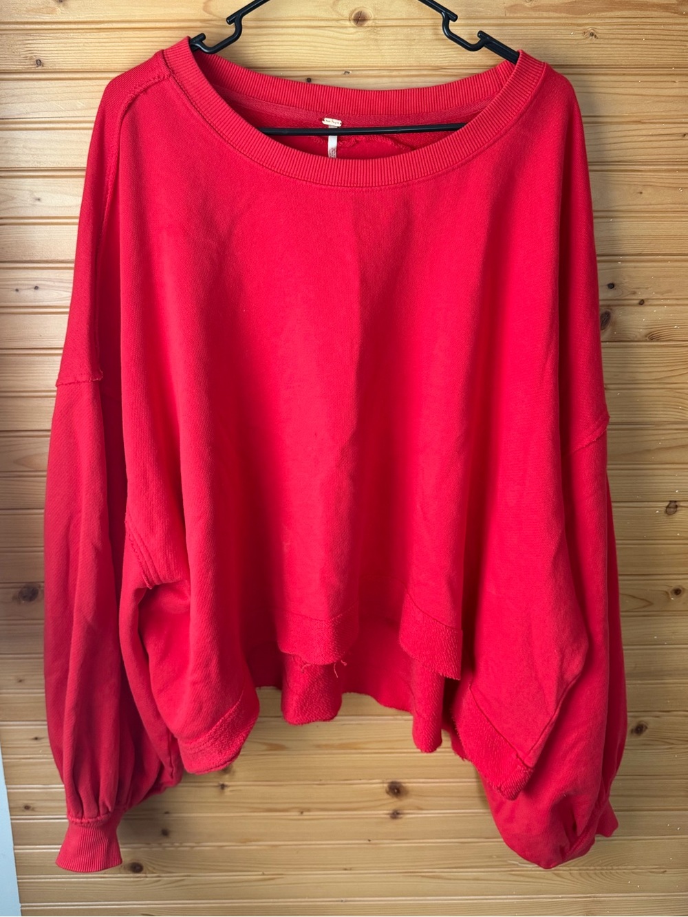 Free People Red Oversized Sweatshirt